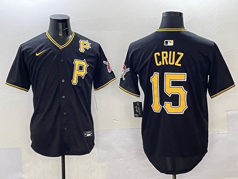 Men Pittsburgh Pirates 15 Cruz Black Game 2025 Nike MLB Jersey style 6